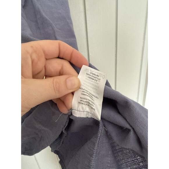 NEW Altar’d State Mini Dress M Medium Gracie Puff Sleeves Denim Blue Tie NEW - Picture 11 of 11